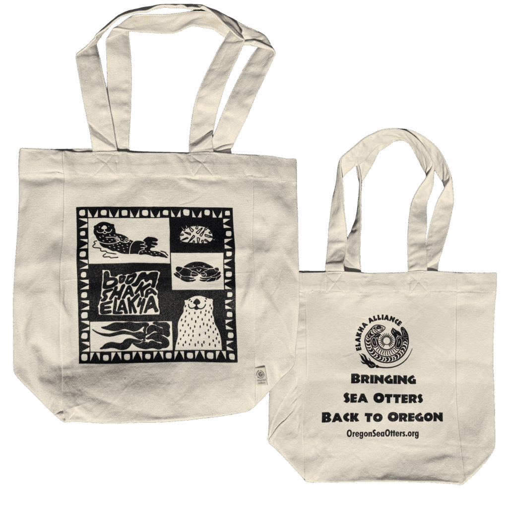 Boom shaka tote bags