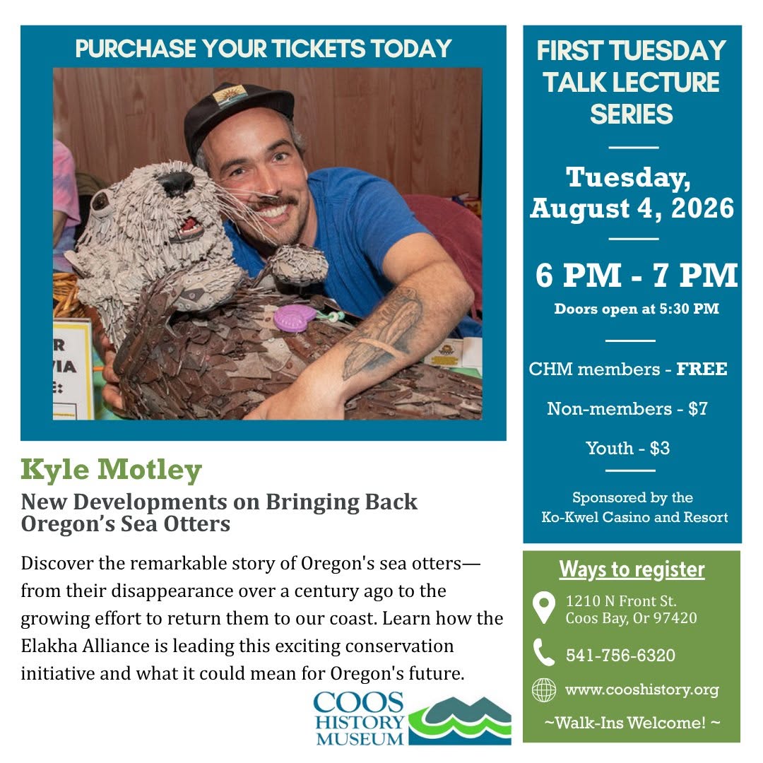 Read more about the article Coos History Museum First Friday Talk: Sea Otter Reintroduction Updates